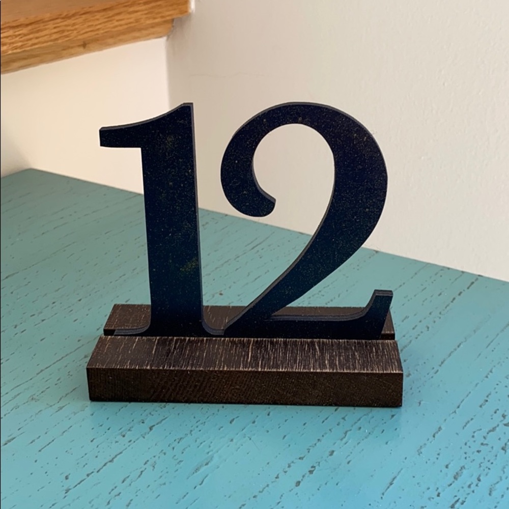 Navy/gold table numbers